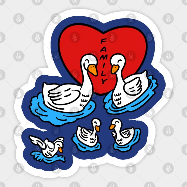 Swans couple love family Sticker by Andrew Hau